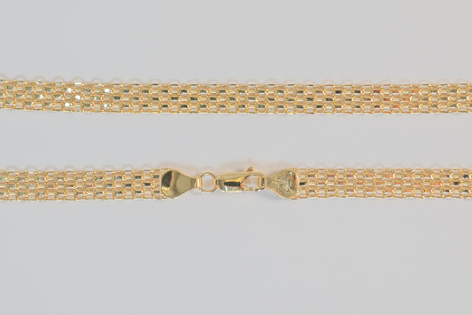 Necklace wide interlocking 18 K Gold