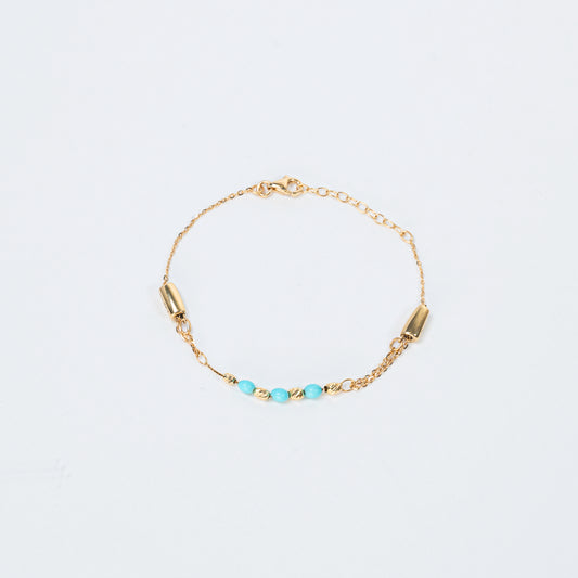 Bracelet Three blue stones 18K Gold
